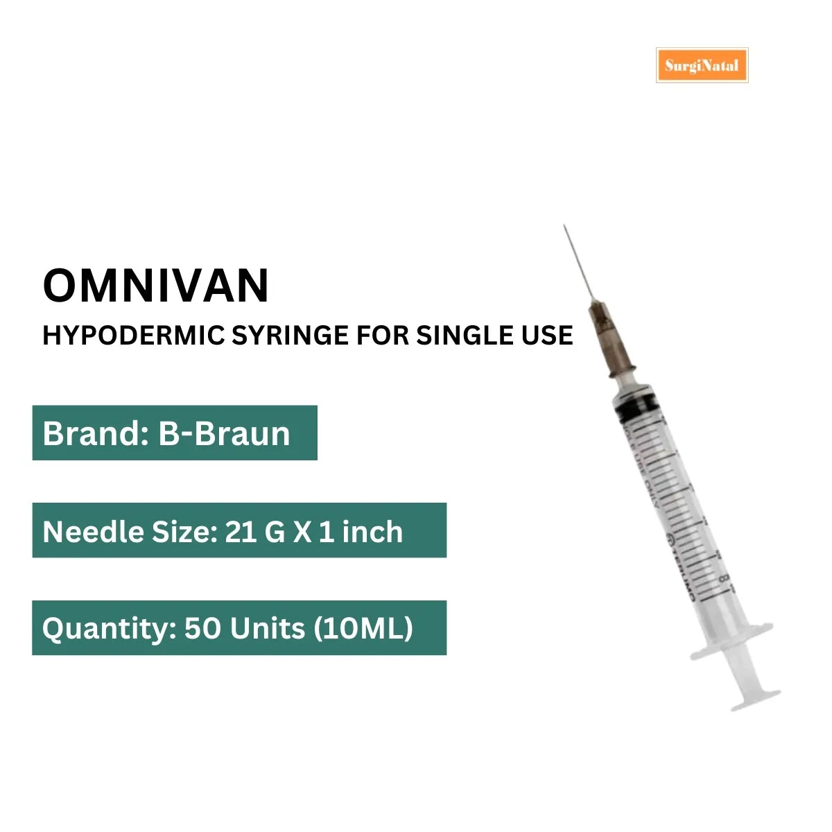 Buy Omnivan 10ml Syringe with Needle - 50 Pack | B Braun