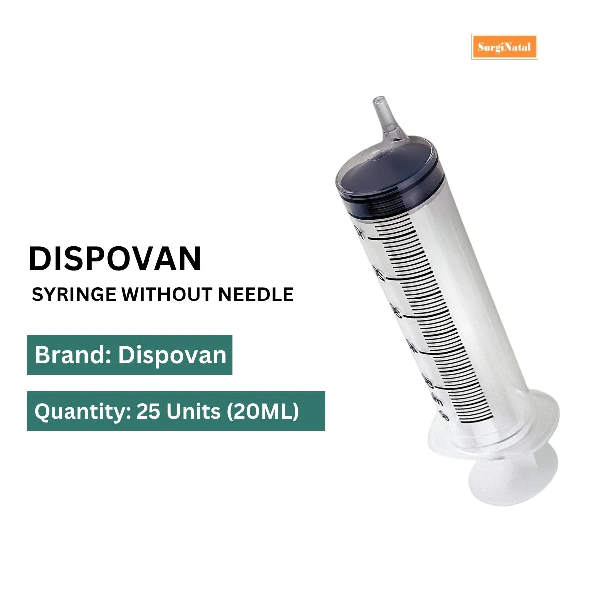 Dispo Van 20 ML Without Needle - 25 - Units Pack | SurgiNatal