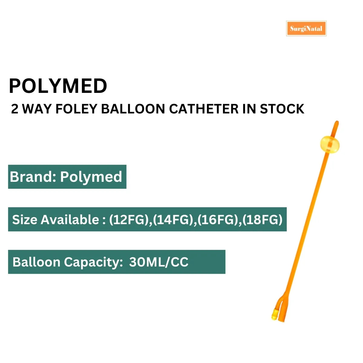 Buy 2 Way Foley Balloon Catheter Online - Best Prices | Polymed