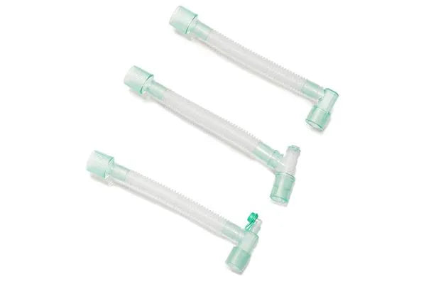 InterSurgical Flexible double swivel catheter mount, 22F - double flip top cap with seal - 22M/15F, 170mm