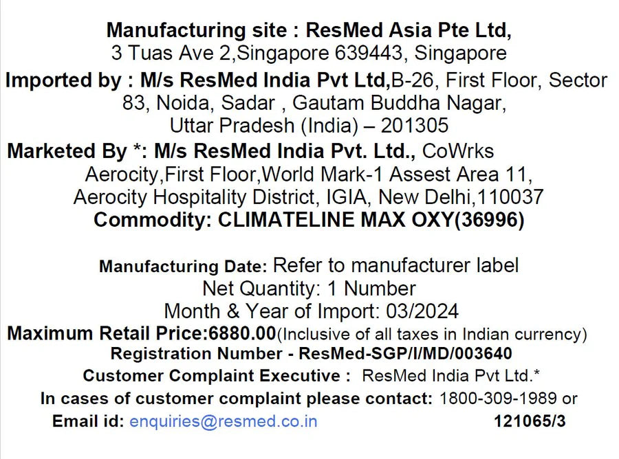 ResMed ClimateLine™ Max Oxy Heated Tubing