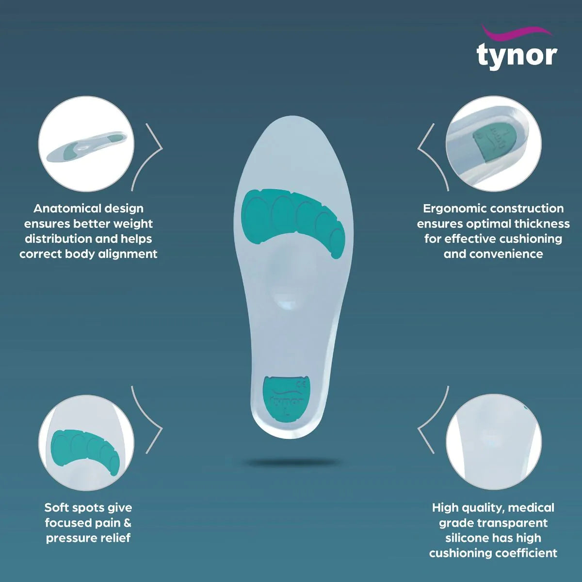 Tynor Insole Full Silicone Pair ( K - 01 )
