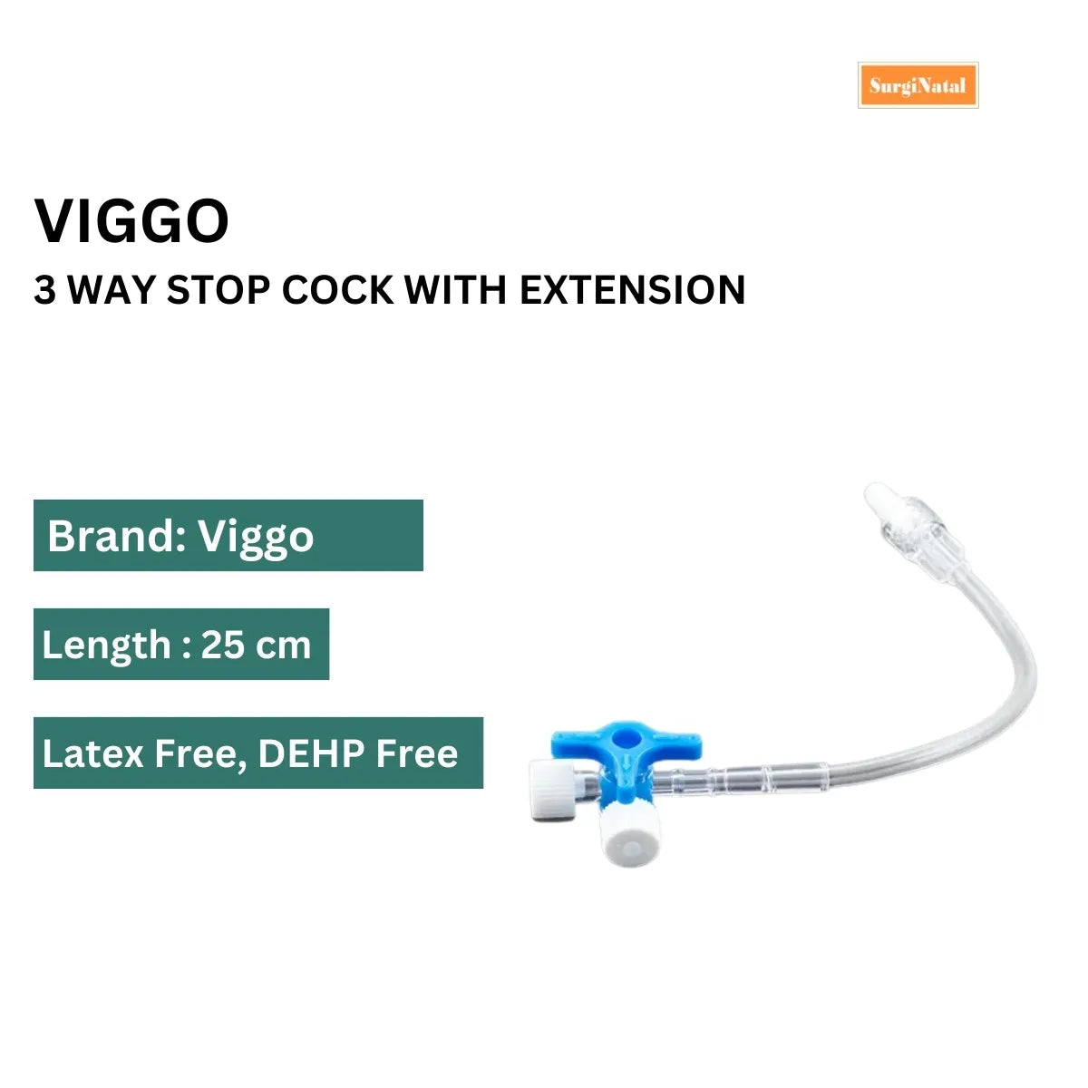 Viggo 3 Way Stop Cock With Extension Line 25 CM | Order Now