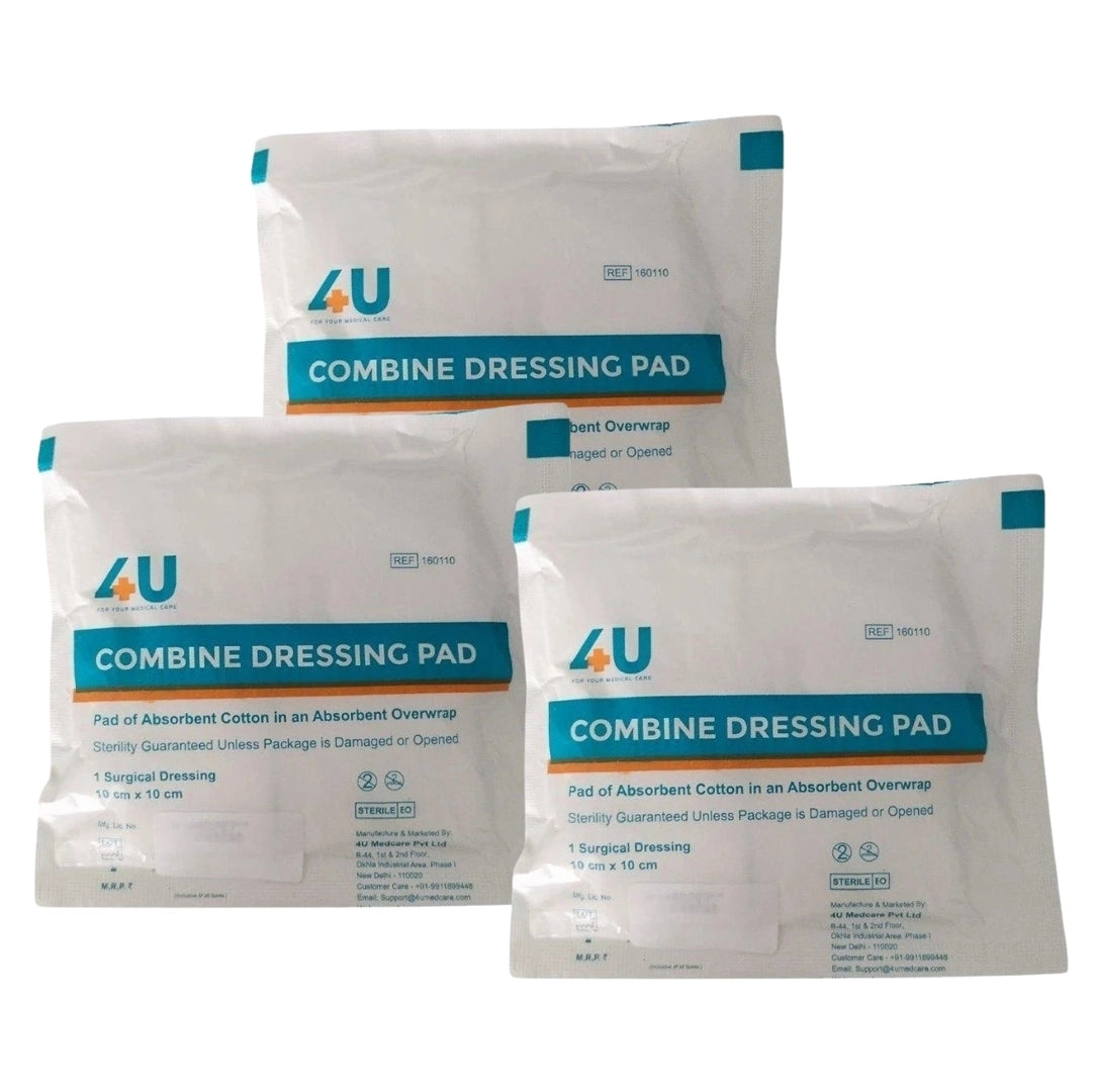 4U Combine Dressing Pad 10cm x 10cm - 60 Pcs Box
