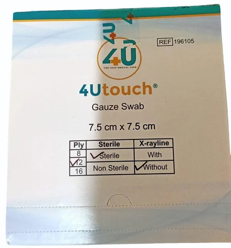 4Utouch Gauze Swab 7.5xm x7.5cm 12ply