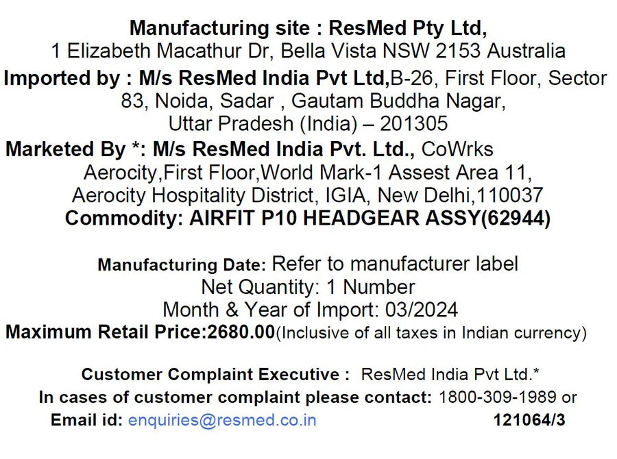ResMed AirFit™ P10 Headgear