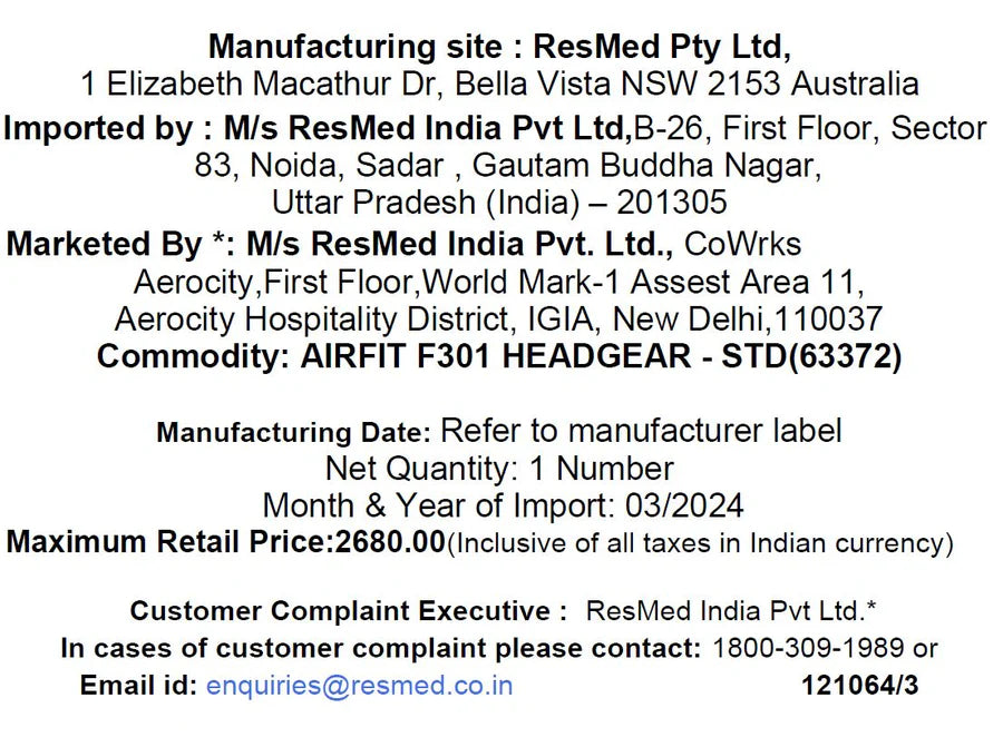 ResMed AirFit™ F30i Headgear