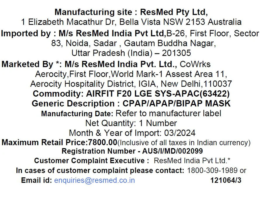 ResMed AirFit™ F20 Full Face Mask