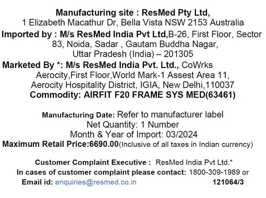 ResMed AirFit™ F20 Frame SYS