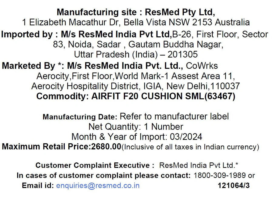 ResMed AirFit™ F20 Cushion