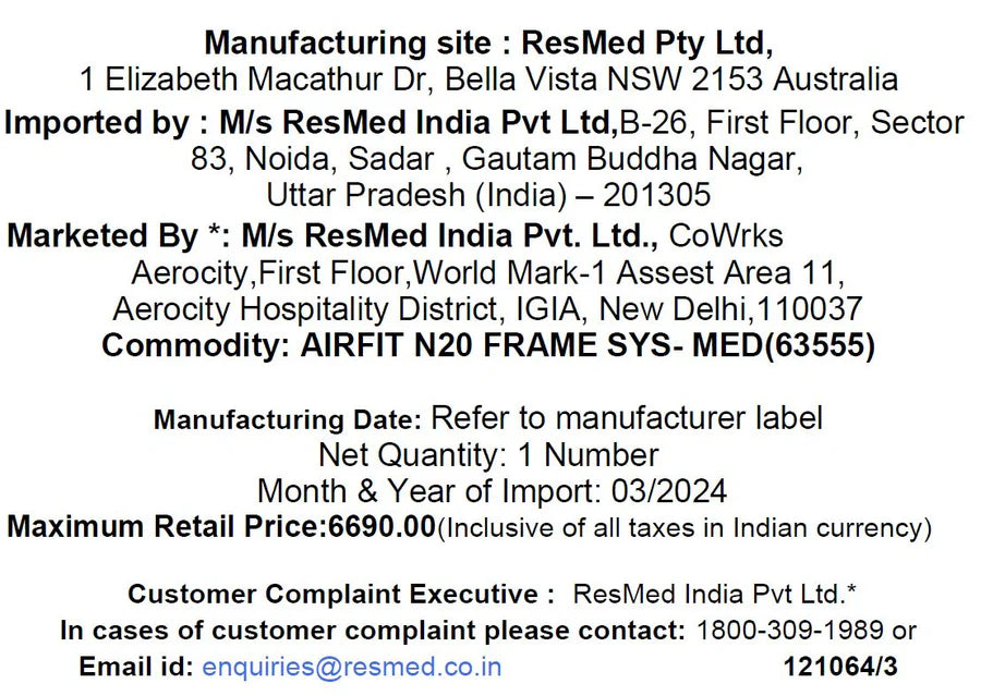 ResMed AirFit™ N20 Frame SYS