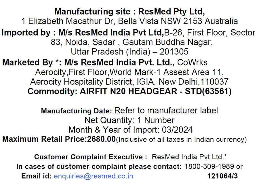 ResMed AirFit™ N20 Headgear