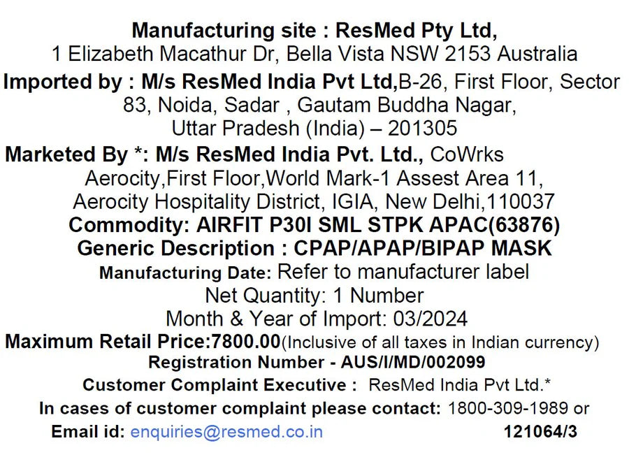ResMed AirFit™ P30i Nasal Pillow Mask