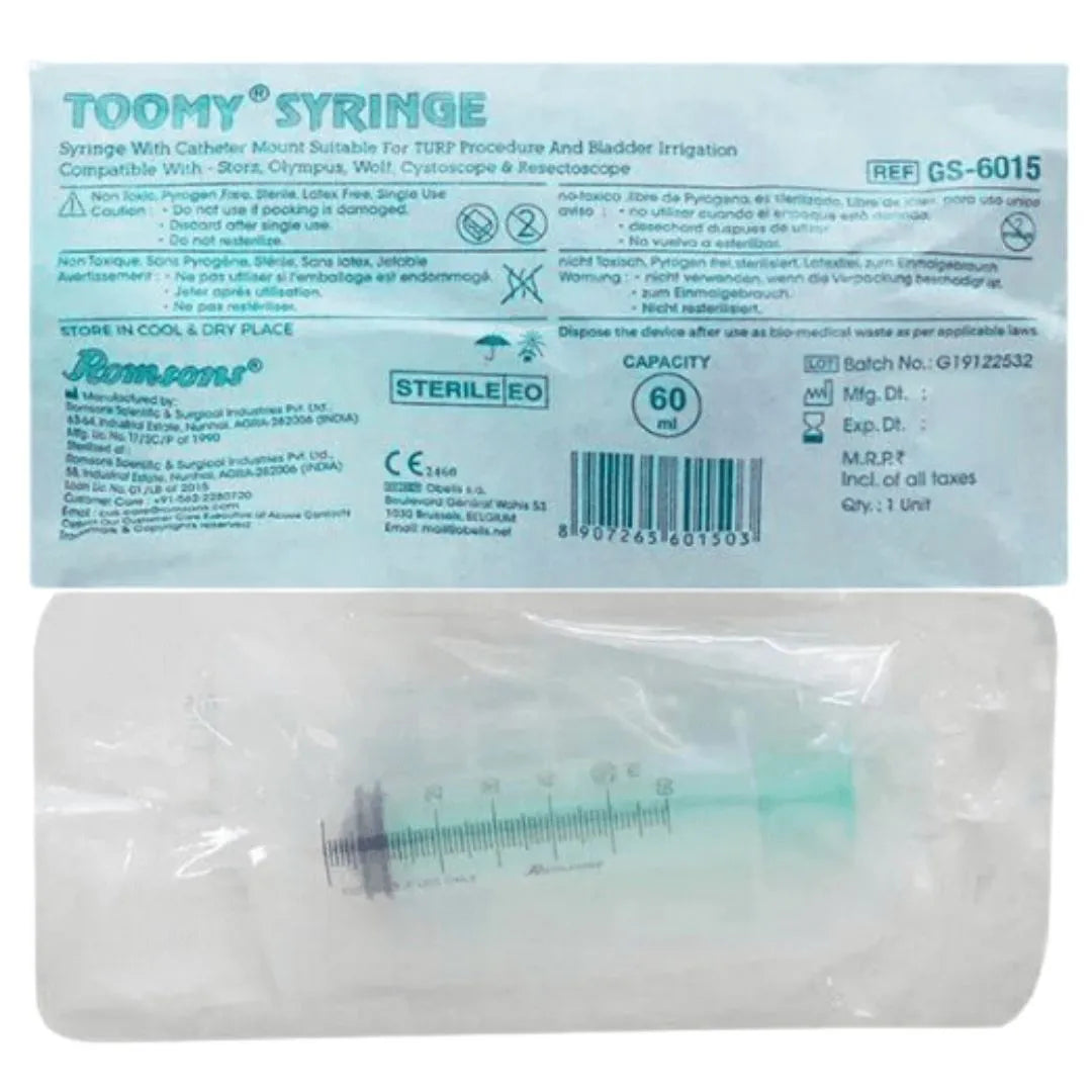 Buy Romsons Toomy Syringe With Catheter Mount 60ml Online