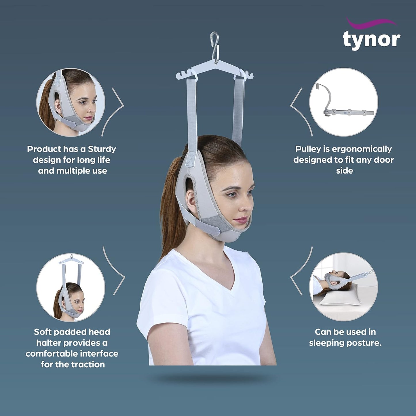 Tynor Cervical Traction Kit (Sitting) with Weight Bag