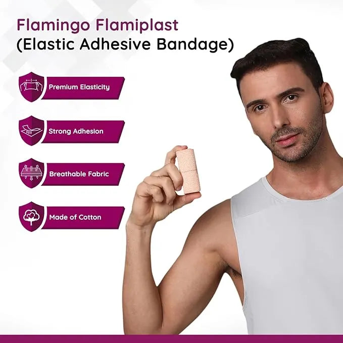 Flamingo Flamiplast (Elastic Adhesive Bandage B. P.) - 10cm x 1m