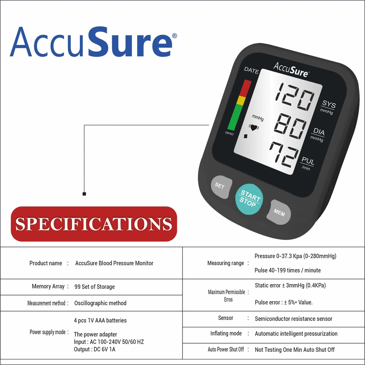 AccuSure Bp Monitor (Bp01)
