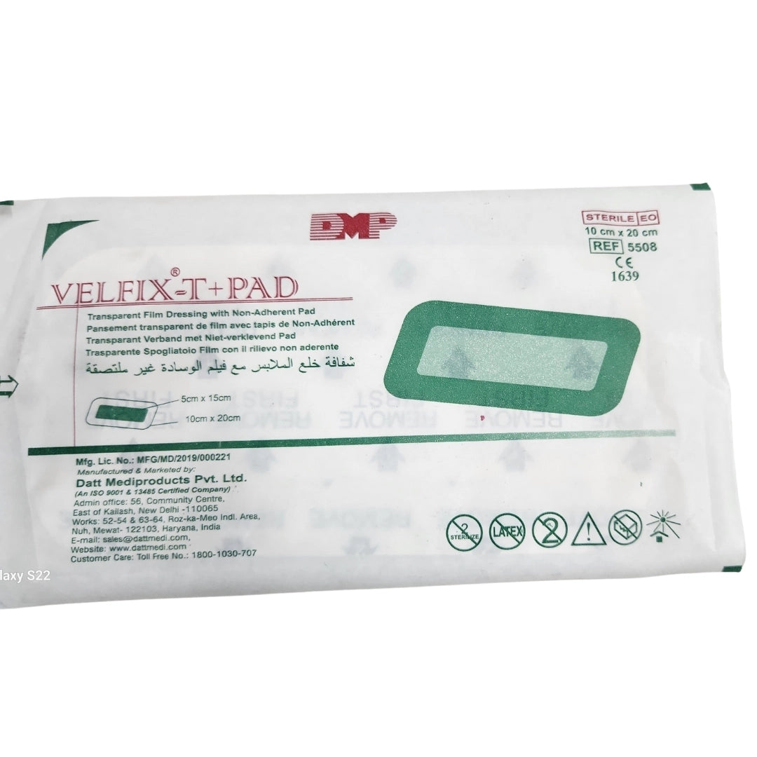 Datt Velfix-T+Pad 10cm x 20cm Adhesive Dressing Pad for Wound Care