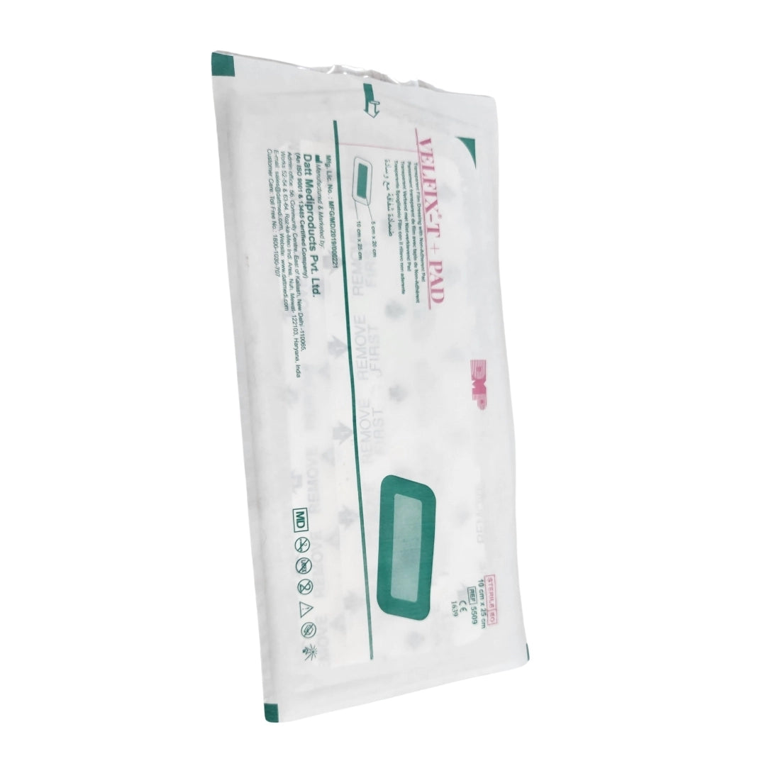 Datt Velfix-T+Pad 10cm x 25cm Adhesive Dressing for Wound Care