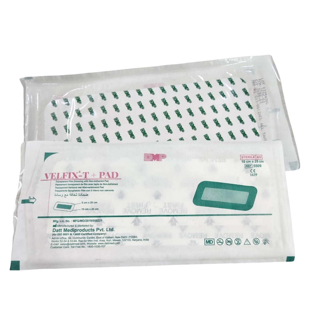 Datt Velfix-T+Pad 10cm x 25cm Adhesive Dressing for Wound Care