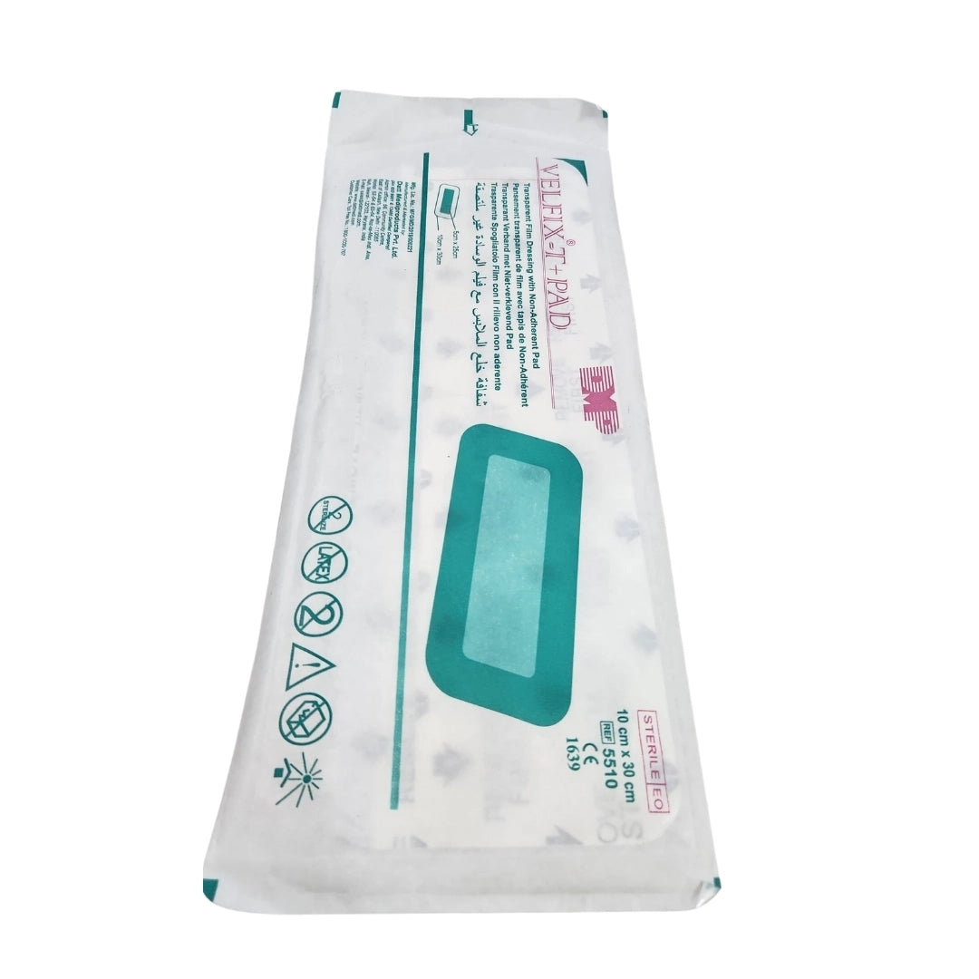 Datt Velfix-T+Pad 10cm x 30cm Adhesive Dressing for Wound Care