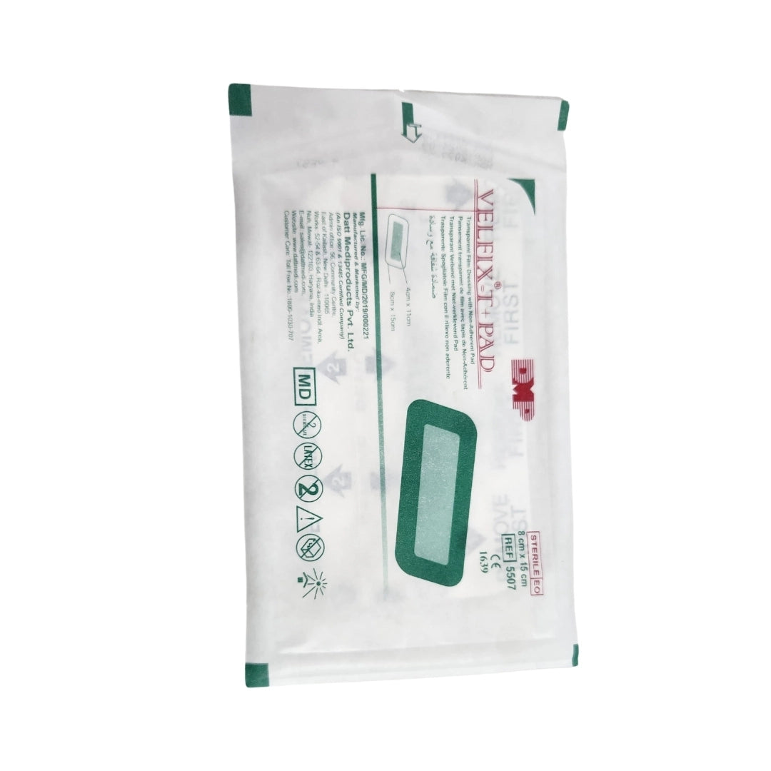 Datt Velfix-T+Pad 8cm x 15cm Adhesive Dressing for Wound Care