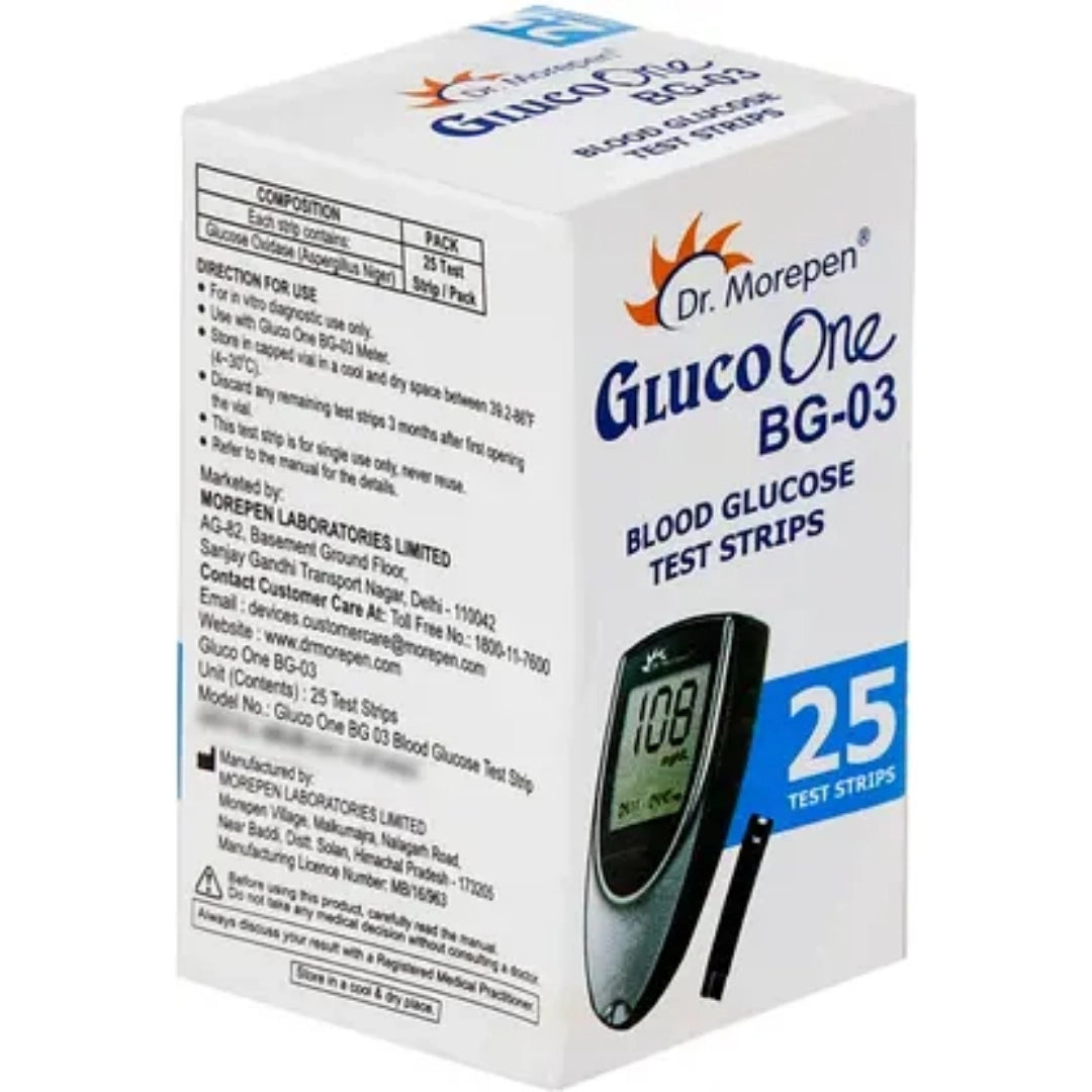 Buy Glucometer Strips 25 Test Strips Online | Dr. Morepen