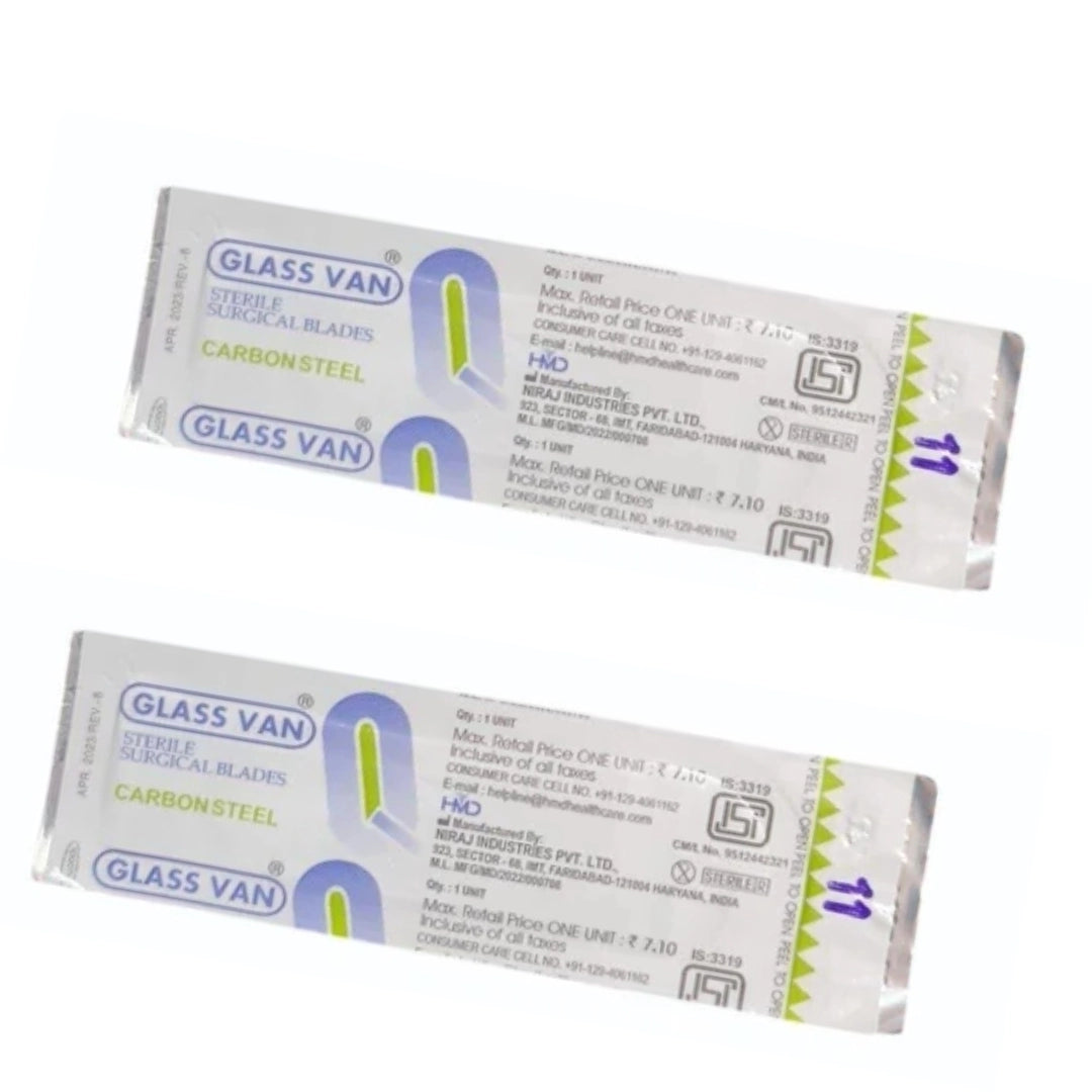 Glassvan Sterile Surgical Blades 11 No - 100 Blade Box