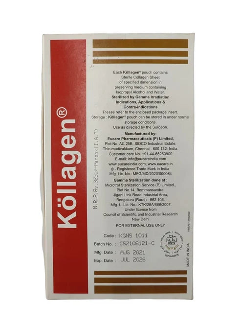 Kollagen Sterile Collagen Sheets Skin Dressing (15cm X 30cm )