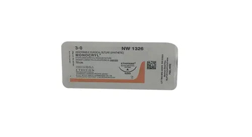 Ethicon Monocryl Sutures USP 3-0, 3/8 Circle Cutting Ethiprime NW1326MR