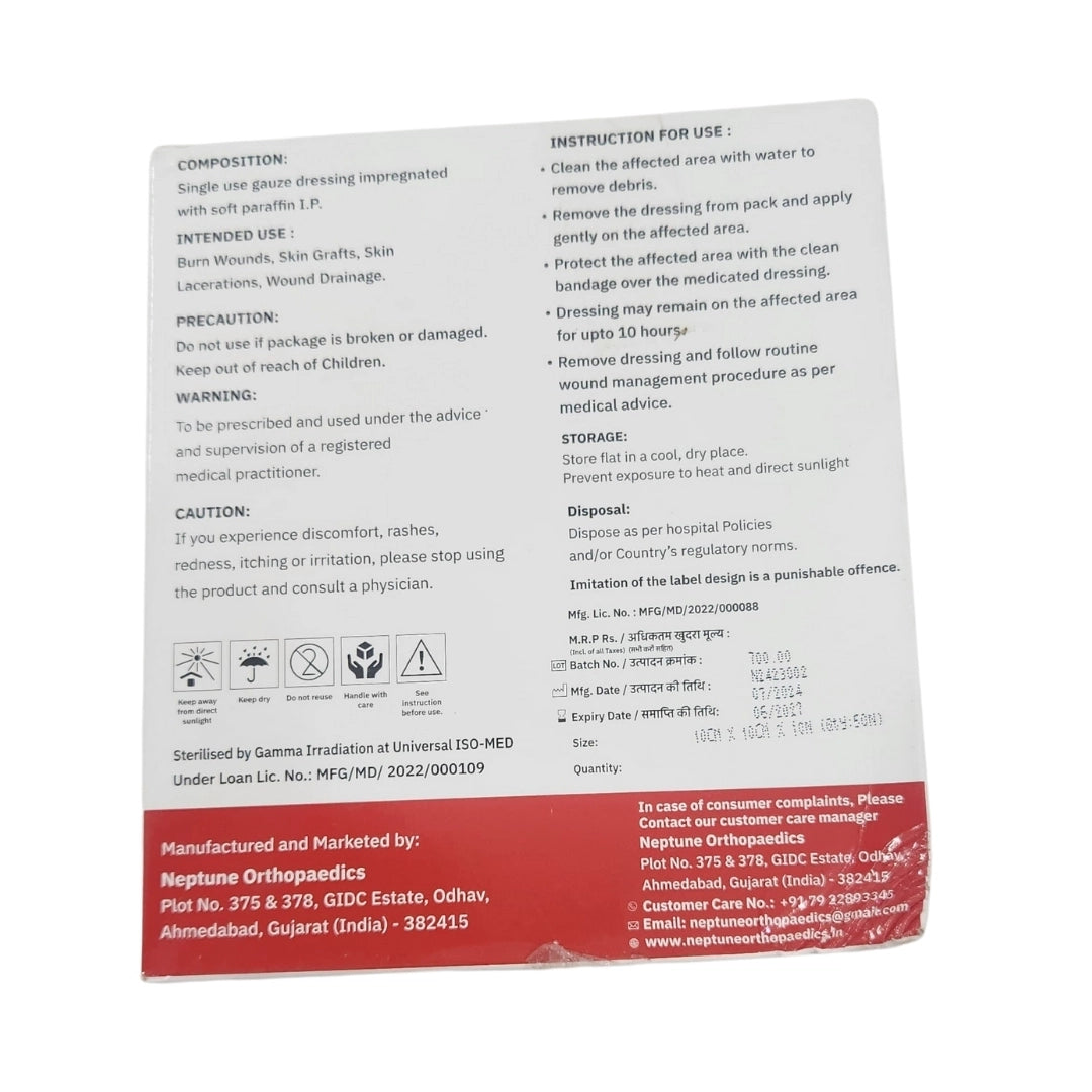 Buy Paraffin Gauze Dressing -10 x 10 - 10 Dressings
