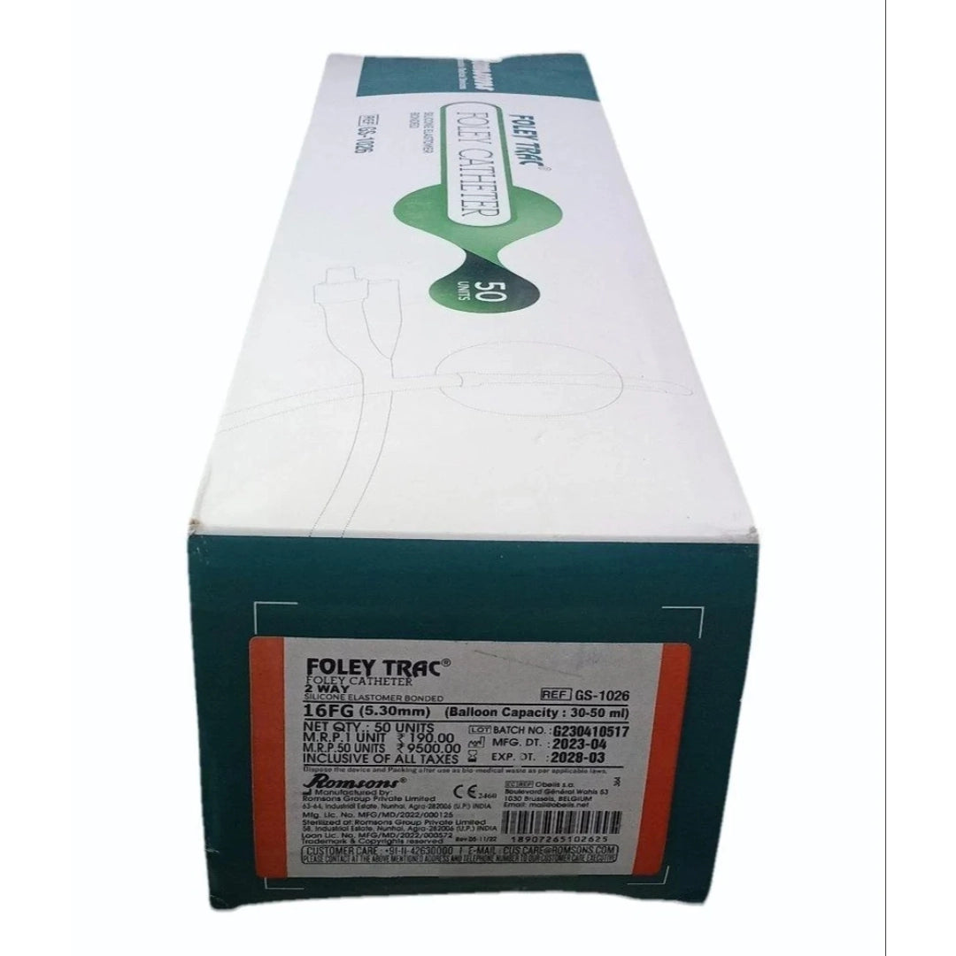 Buy Romsons Foley Trac 2-Way Catheter (GS-1026) Online (Multi Sizes Available)