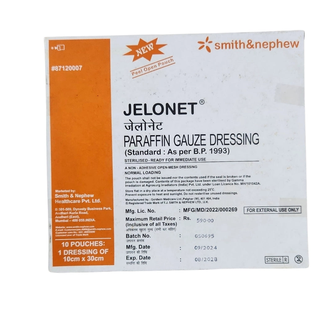Buy Jelonet Paraffin Gauze Dressing - 10cm*30cm | Smith and Nephew