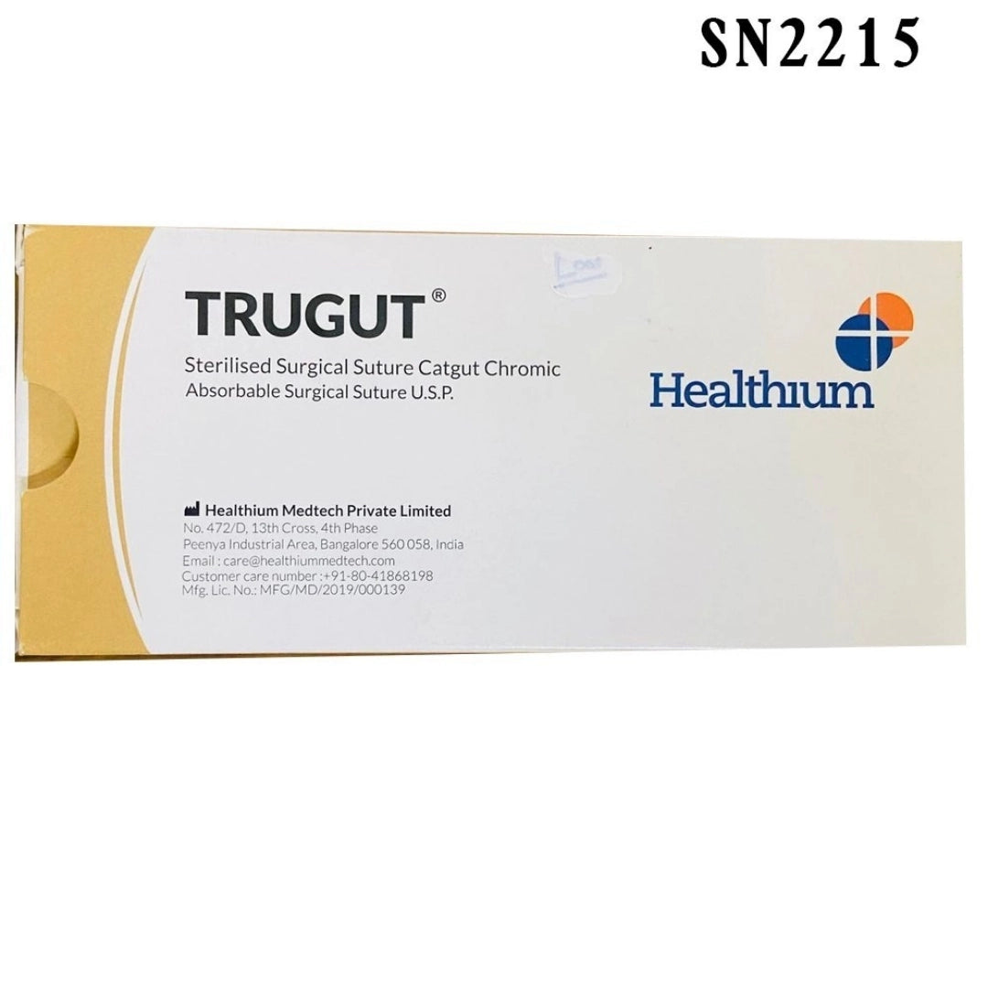 Sutures India Trugut Chromic Catgut Sutures USP 1, Needleless - S 2215