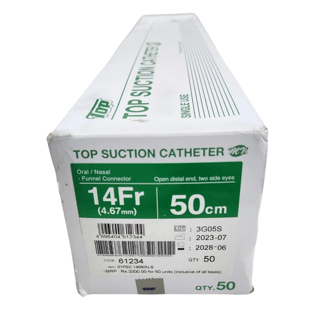 Top Suction Catheter 14FR (4.67mm) – Oral/Nasal with Funnel Connector