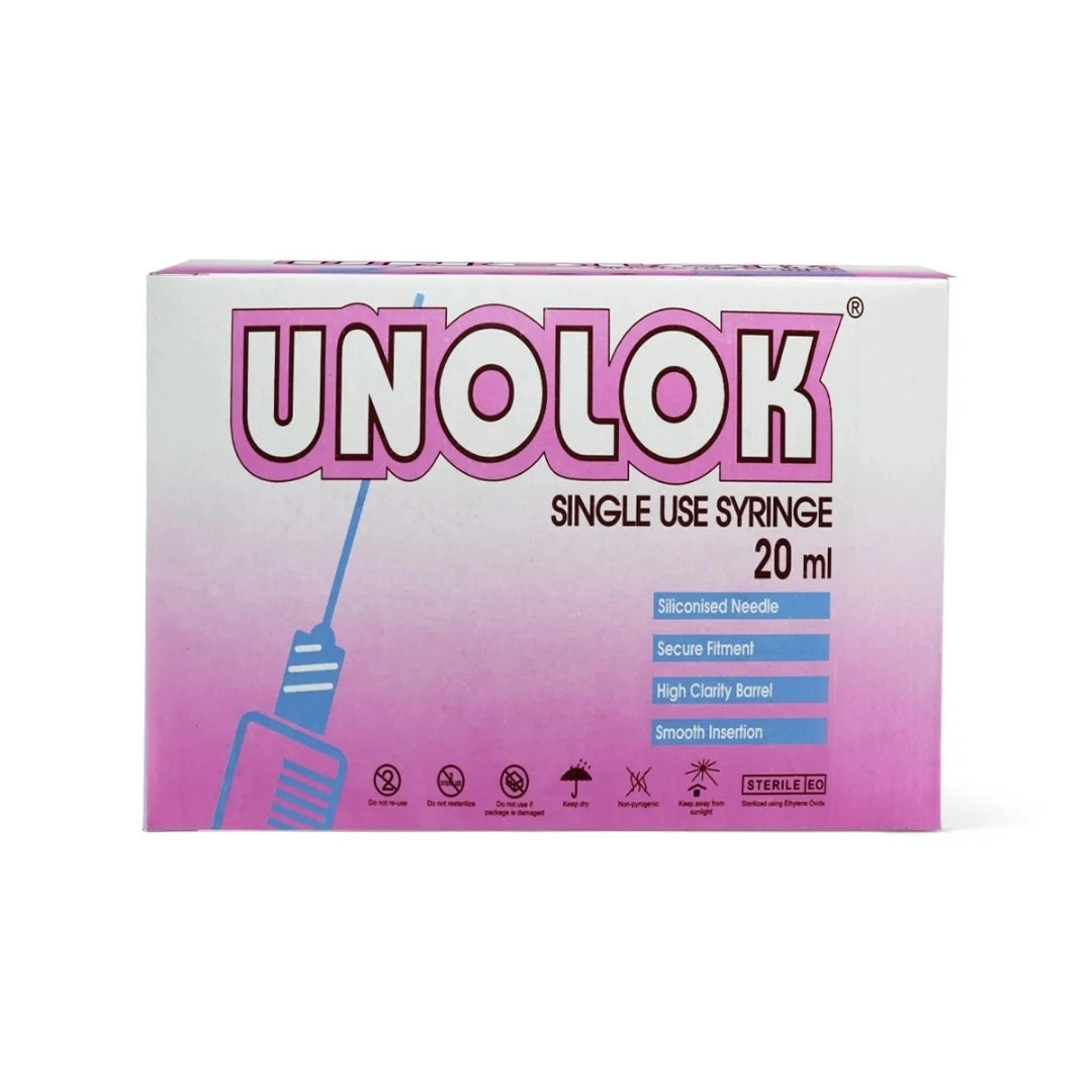 Unolok Syringe 20ml 21G*1.5 inch 25 Pcs Box