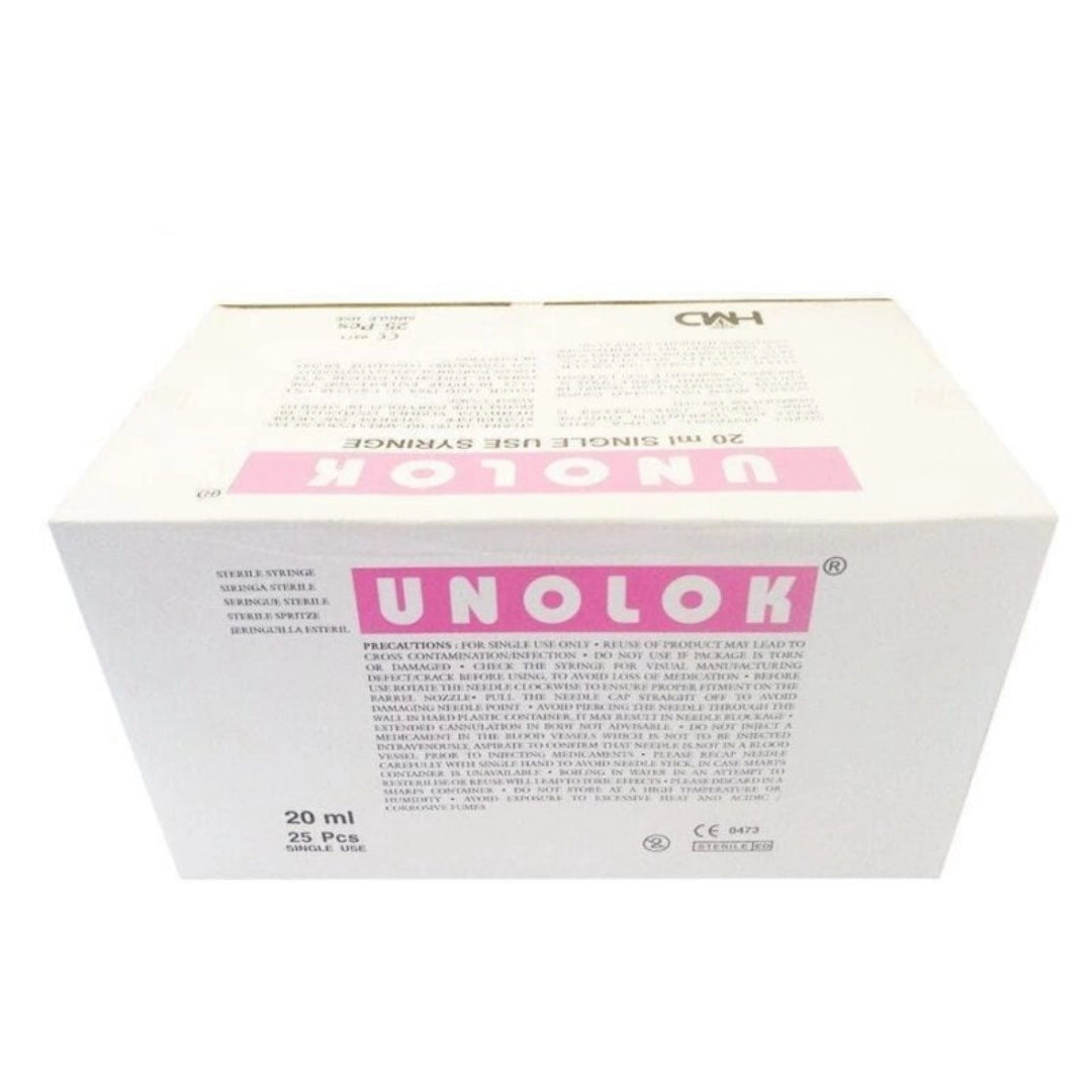 Unolok Syringe 20ml 21G*1.5 inch 25 Pcs Box