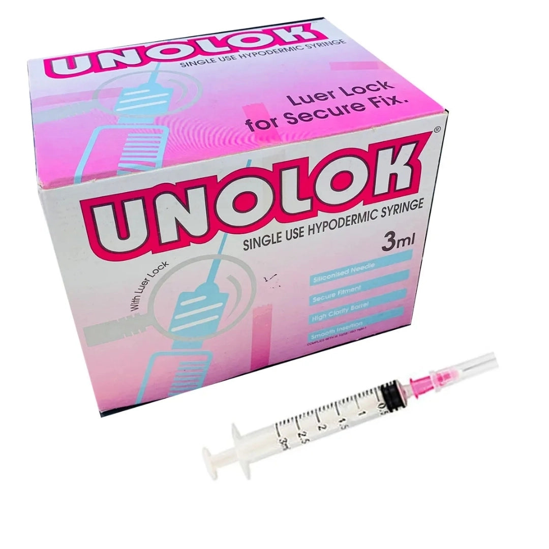 Unolok Syringe 3ml 26G*1.5 inch 100 Pcs Box