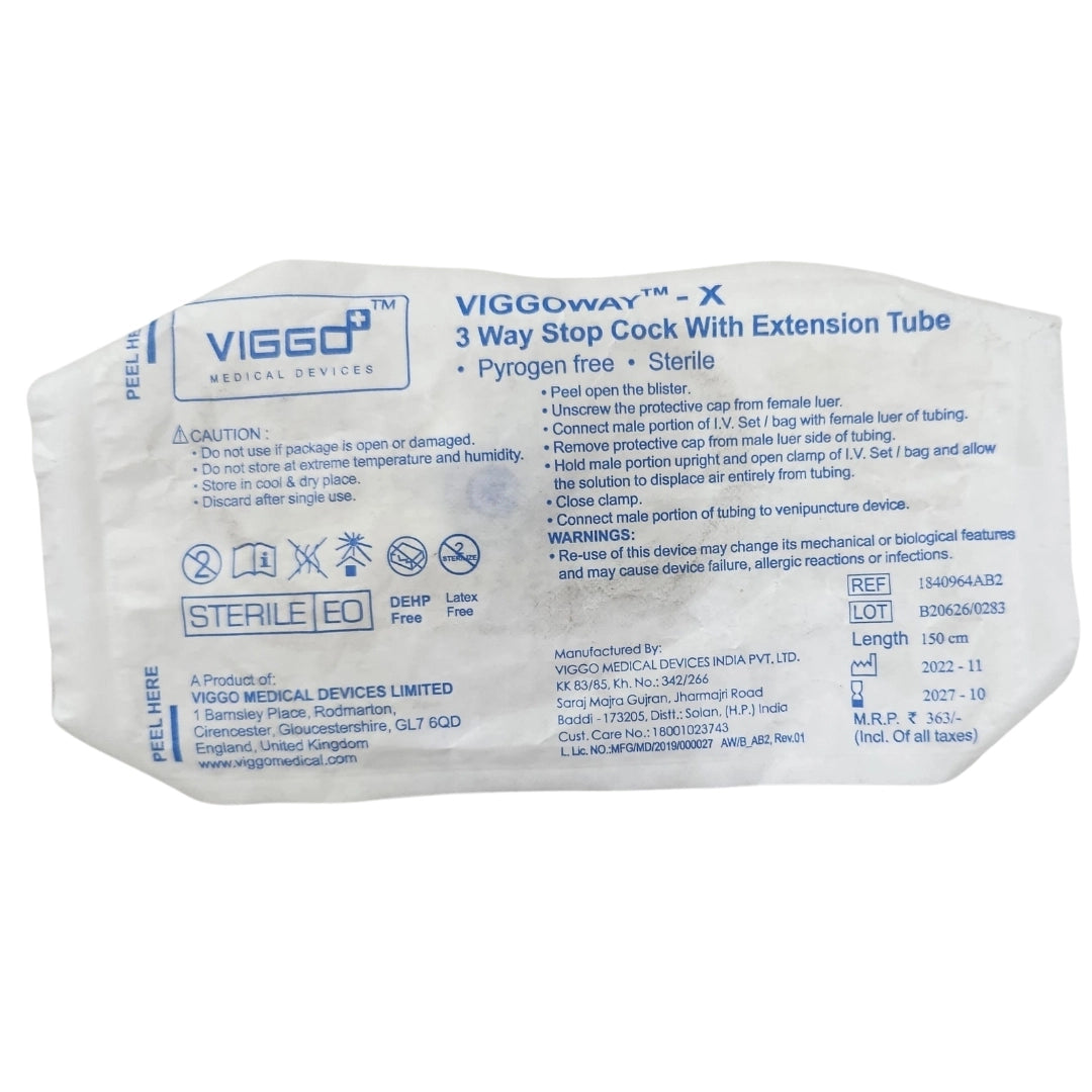 Viggo 3 Way Stop Cock With Extension Tube 150 CM | Shop Online