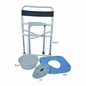 Vissco Comfort Folding Commode with Wheels (PC 0941C) – Portable & Movable Commode Chair