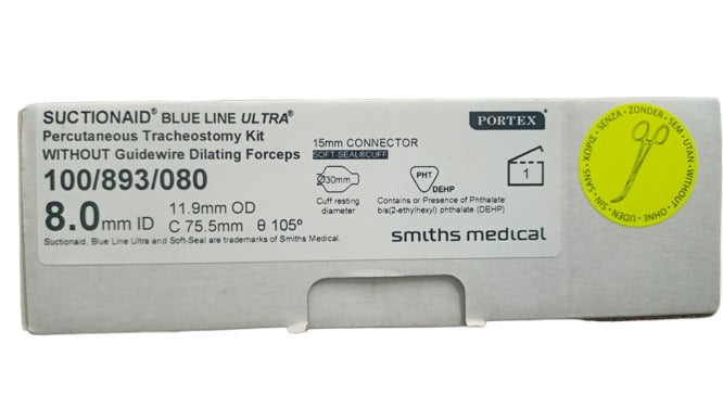 Portex Suctionaid Blue Line Ultra Percutaneous Tracheostomy kit (8.0MM)100/893/080