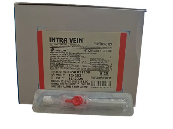 Romasons Intra Vein I.V. Cannula With Injection Port