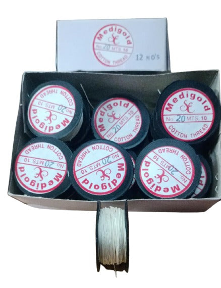 Medcheck Cotton Thread ( 10Mtr ) Pack of 12