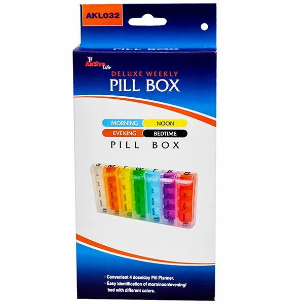 Aktive Life Deluxe Weekly Morning Noon Evening Bedtime Pill Box AKL032