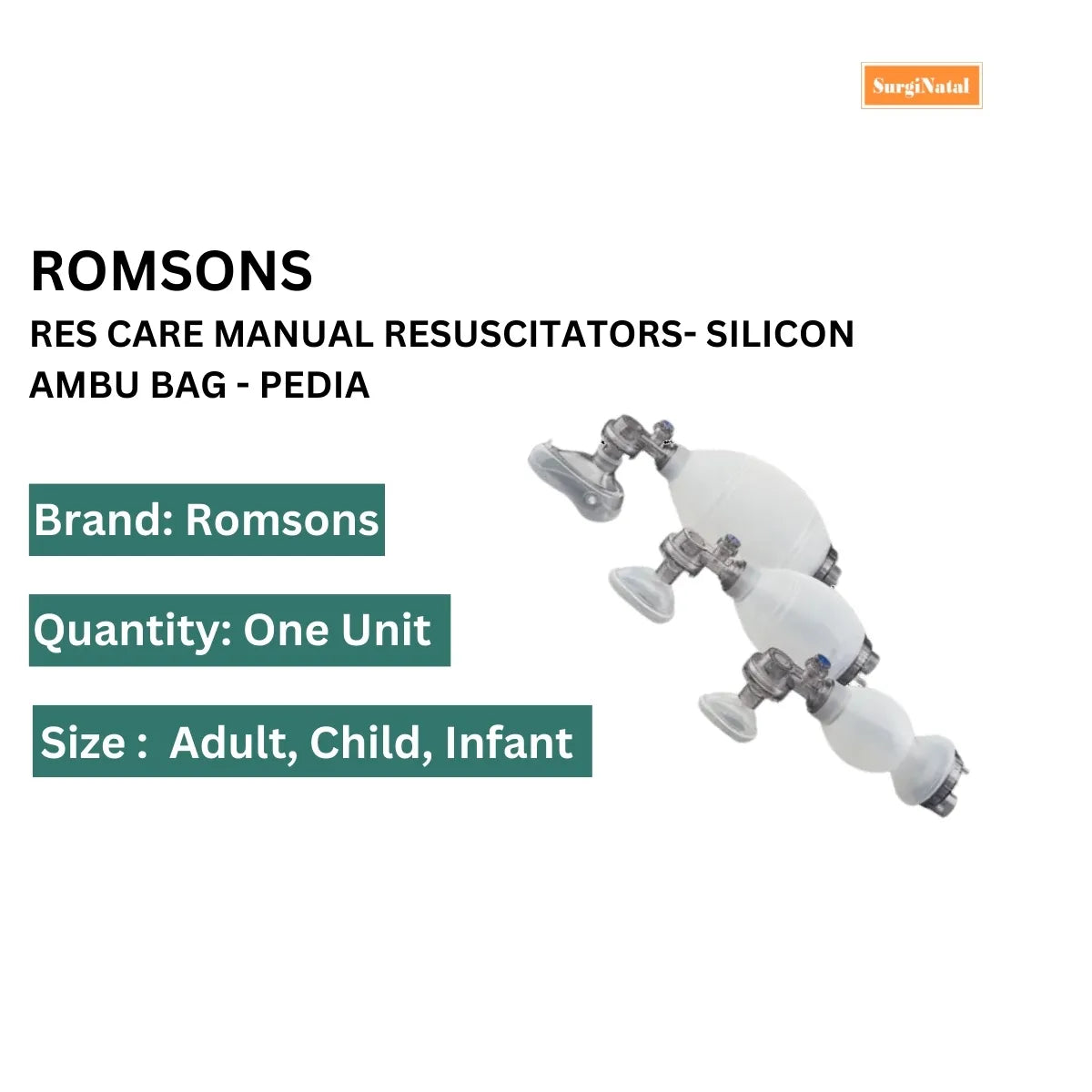 Buy Pediatric Res Care Manual Resuscitators Online | Romsons