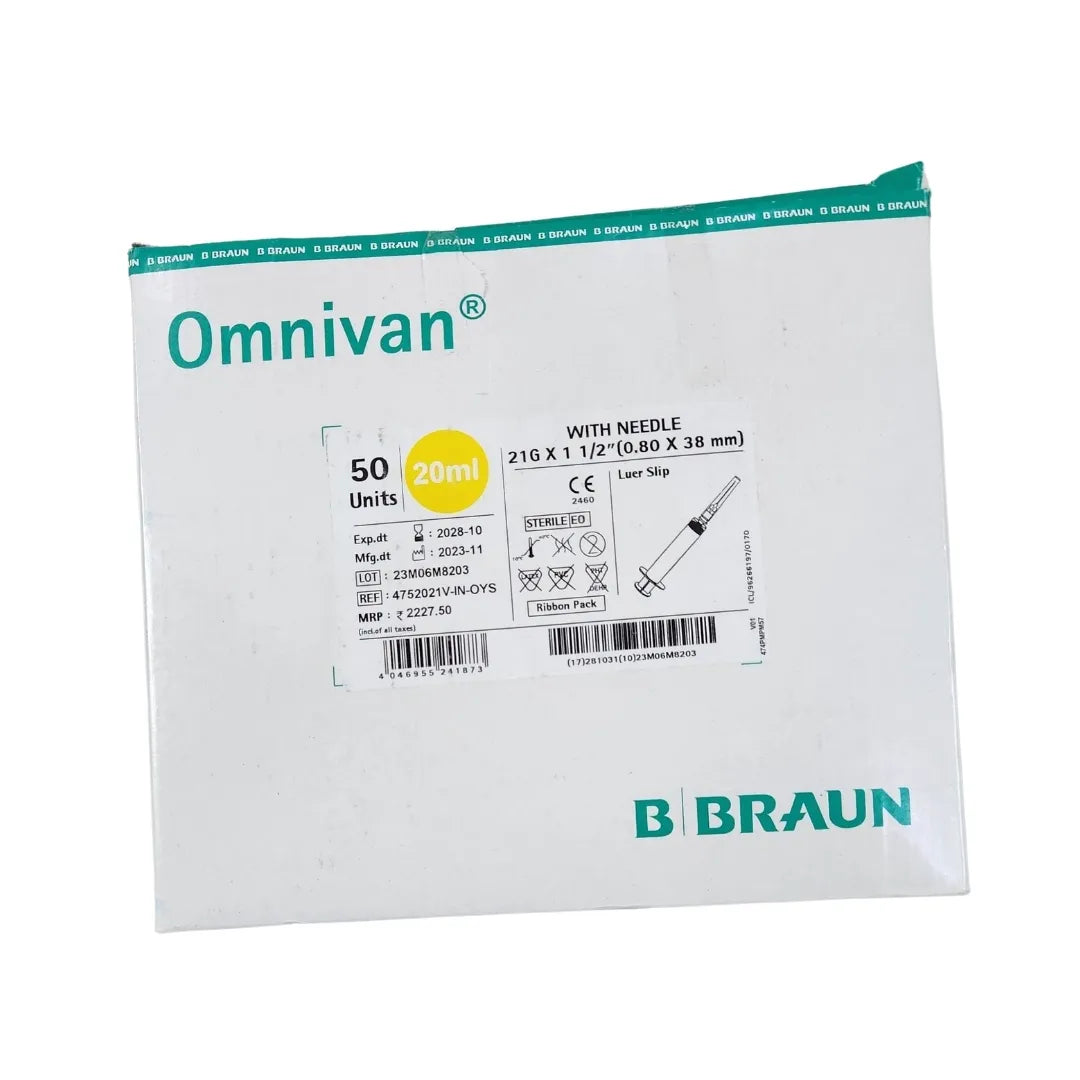 Buy Omnivan 20ml Syringe with Needle - 50 Pack | B Braun