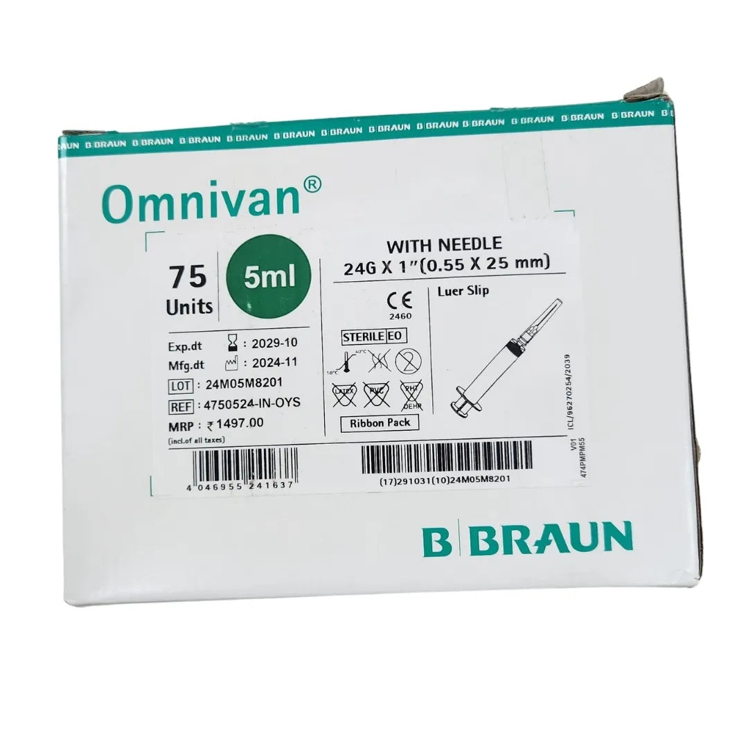 Buy Omnivan 5ml Syringe with Needle - 75 Pack | B Braun
