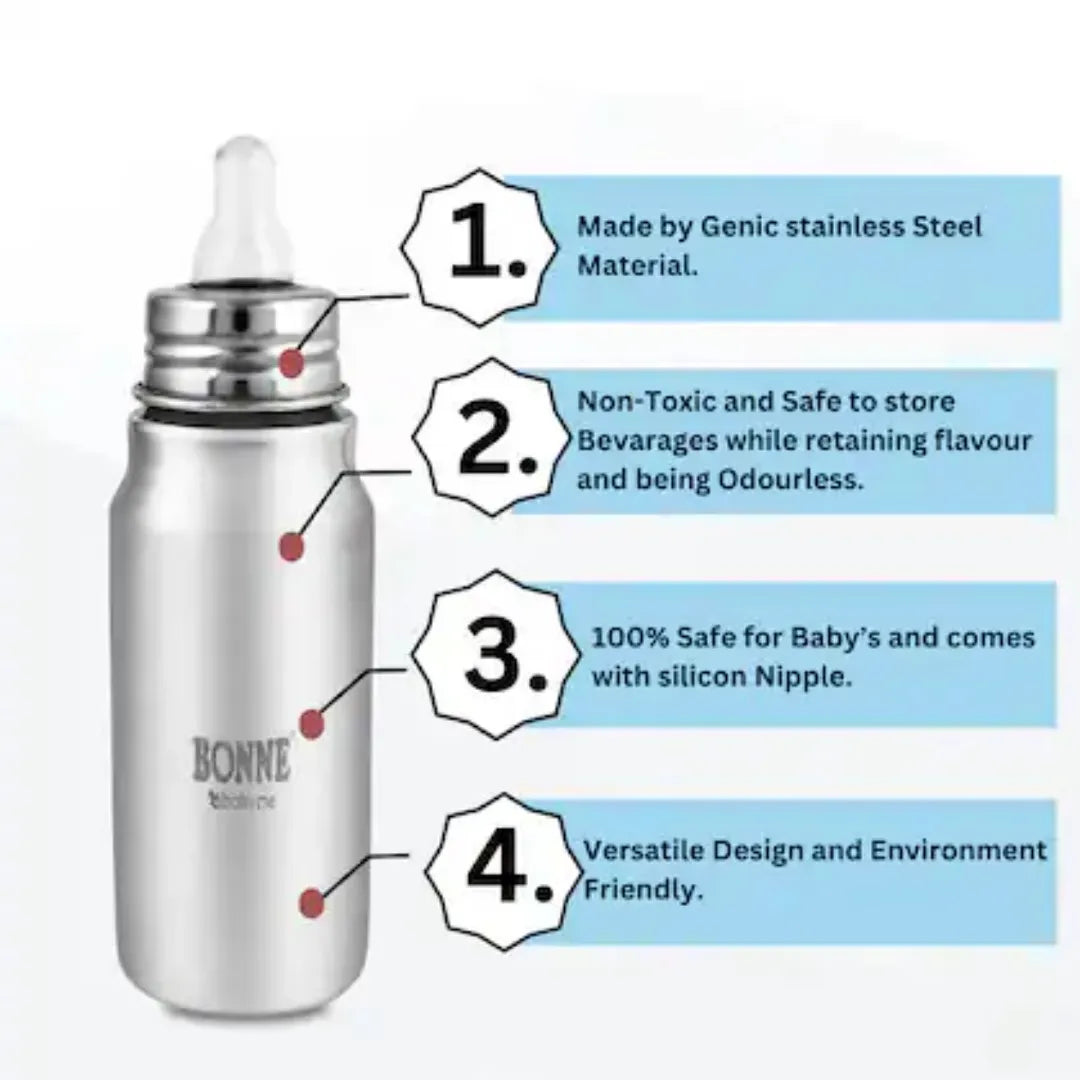 Buy Premium Quality Steel Milk Bottle For Kids-300 ML