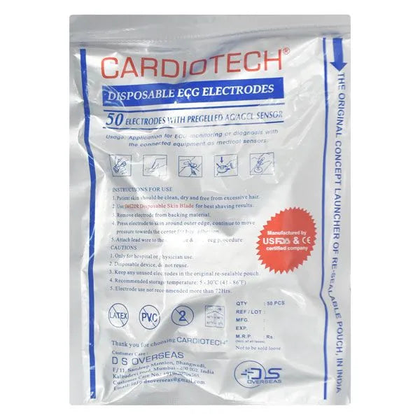 Cardiotech Disposable ECG Electrodes 50's