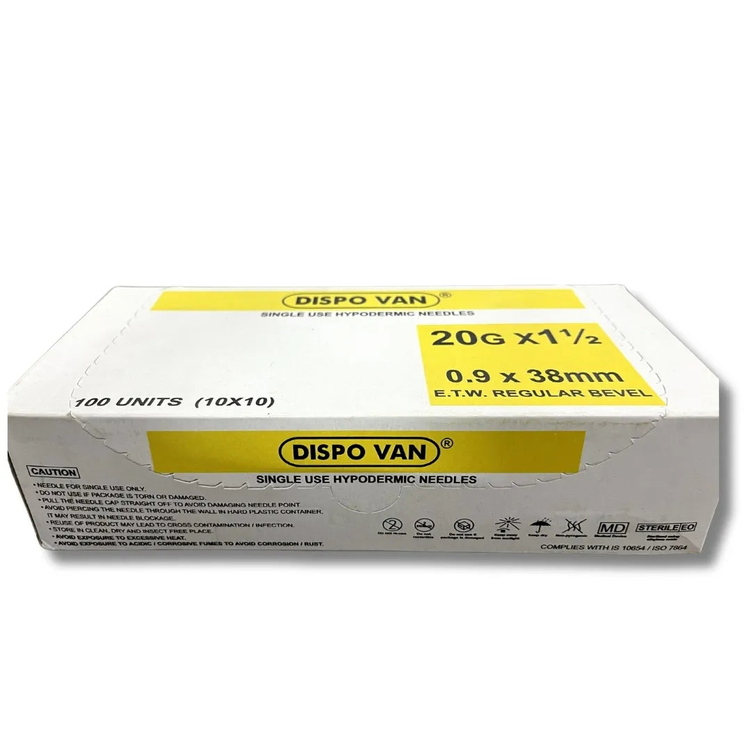 Dispo Van Hypodermic Needle - 20G*1.5 inch - 100 Units Pack | SurgiNatal
